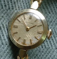 Lady Vintage Longines with unusual swirled dial